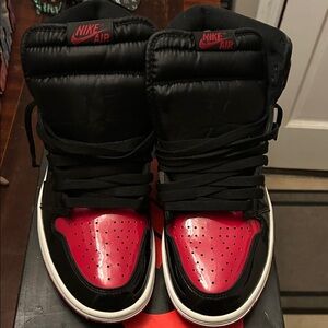 Nike Black and Red High-Top Sneakers